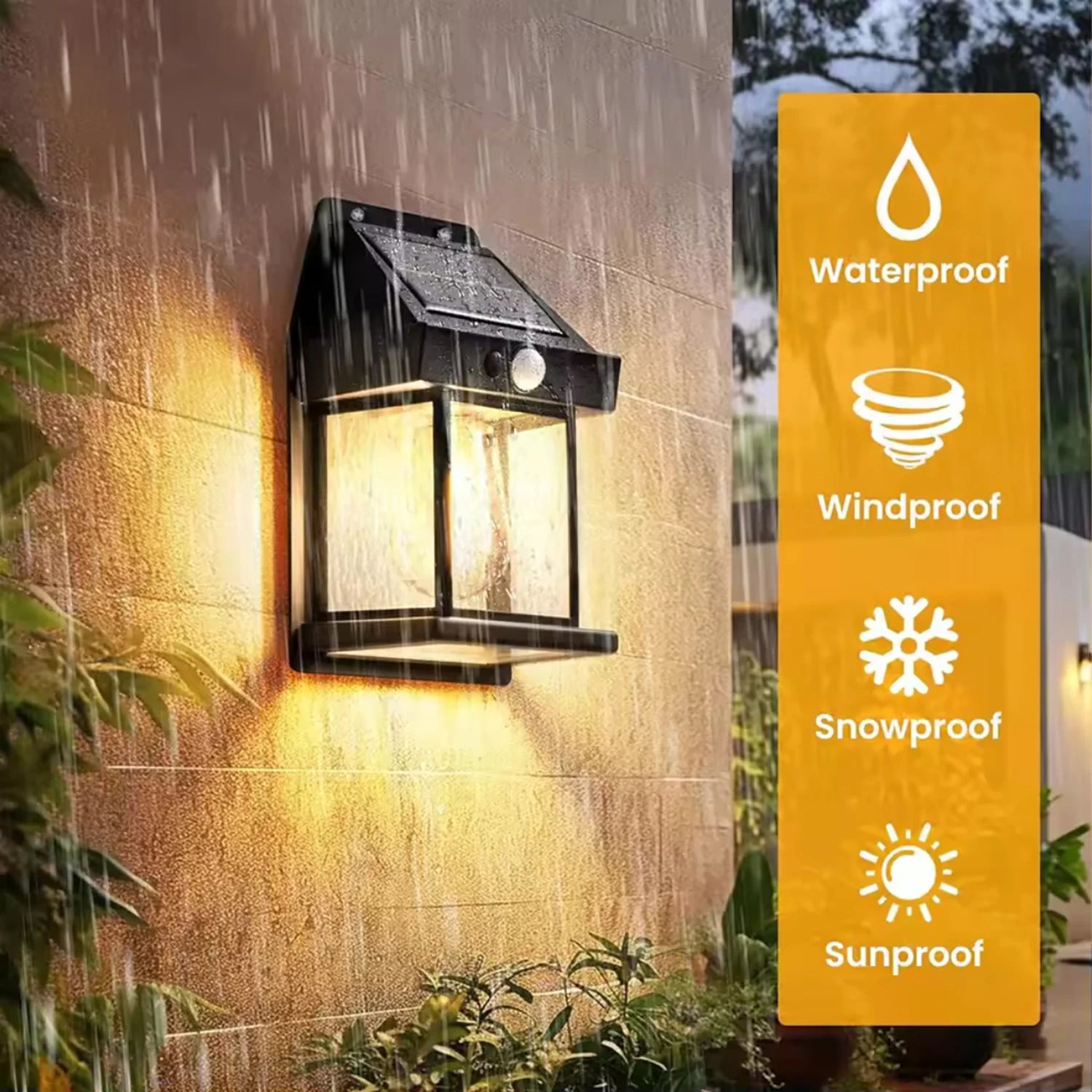 Outdoor Solar Wall Lamp Waterproof Tungsten Filament Lamp Induction Lamp Household Garden Wall Light Villa Lighting Night Light